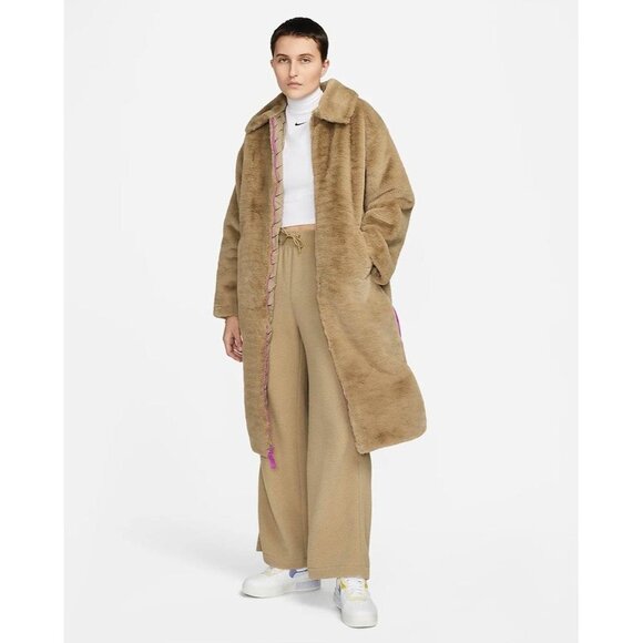 Nike special edition faux faur long coat jacket sherpa - Picture 1 of 8